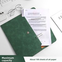 Porte-documents et classeur en cuir PU A4 A5 épais avec bouton-pression, imperméable, avec impression de logo pour le stockage professionnel - Vente en gros