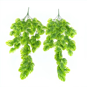 Monstera <b>Leaf</b> Vine Artificial Green Plant <b>Wall</b> Hanging For Home Wedding <b>Decoration</b> Entryway Korean Style 69-Mesh Strip - Product Image 1