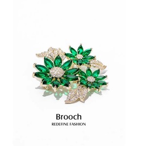 2026Latest Trendy Flower Crystal Brooch Pins Rhinestone <b>Buttons</b> Alloy <b>Gold</b> Plated Customized Unisex Daily Use Engagement Wedding - Product Image 5