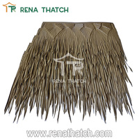Toit de chaume synthétique imperméable et évalué aux UV Parasol de plage en chaume Tiki synthétique artificiel en forme de palapa en paille Paja Sintetica