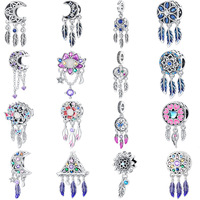 Nouvelle Série Attrape-rêves Creux en Argent Sterling 925, Accessoires DIY Tendance et Polyvalents pour Bracelets, Colliers, Perles et Breloques de Bijoux