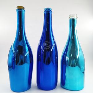 Galvanoplastie personnalisée épaissie rose bleu or couleur ruban avec bouchon en liège 750ml champagne bouteille en verre - Product Image 5