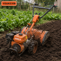 Tractor de Gasolina 4x4 con Rotocultivador, Arranque Eléctrico para Granjas Grandes, 212CC, Personalizado OEM ODM, Estructura Reforzada