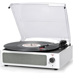 Tocadiscos de Vinilo con Altavoces Integrados, Radio FM USB, Reproducción de 3 Velocidades, Tocadiscos BT, Decoración de Audio para el Hogar, Plástico, Gran Venta - Product Image 1