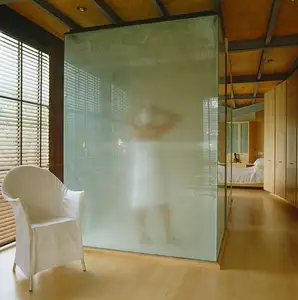 彩色超白隐私酸性蚀刻客厅玻璃
