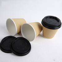 Gobelet personnalisé en papier kraft à paroi simple pour café, vin, tequila, avec couvercle bio, compostable, biodégradable, gaufrage, estampage, motif floral bleu