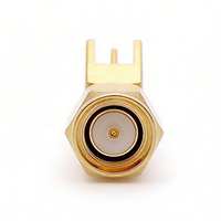 Connecteur SMA mâle à angle droit pour montage sur circuit imprimé, 4 pattes, montage en surface, jack coaxial en laiton pour routeur WiFi, module GPS