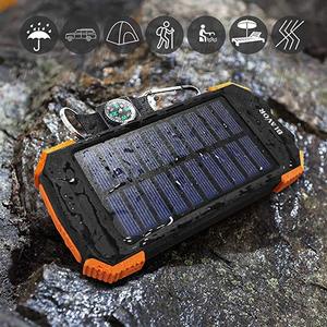 Banco de Energía <span class=keywords><strong>Solar</strong></span> Impermeable de 10000mAh, Portátil, con Doble USB, Carga Rápida de 20W, Batería de Litio-Polímero, Carga Inalámbrica, Micro USB - Product Image 3