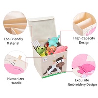 Décoration de salle de jeux pour enfants, adorable dinosaure, tortue, applique en feutre, bac à jouets pliable en tissu, OEM ODM, boîte de rangement pour jouets