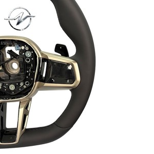 Volant sport <span class=keywords><strong>de</strong></span> <span class=keywords><strong>luxe</strong></span> multifonction YZ à 3 branches, antidérapant, tout cuir, pour Série 5, Série 7, mise à niveau ID8 - Product Image 3