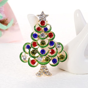 Broche Étoile de Noël Ornée de Strass Colorés, Épingle de Revers, Cadeau, Vente en Gros et au Détail, Accessoire pour Blazer, Manteau, Écharpe - Product Image 3