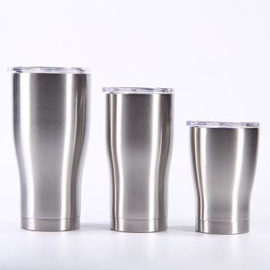 Vacuum Insulated 12Oz 20Oz 30Oz 40Oz Modern Curving High-Capacity Stainless Steel Tumbler With <b>Metal</b> <b>Straw</b> and Brush - Product Image 4