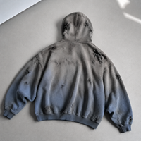 Sweat-shirt à capuche en coton imperméable OEM 400 g/m² avec gilet coupe-vent à manches longues pour homme, imprimé sérigraphié délavé à l'acide
