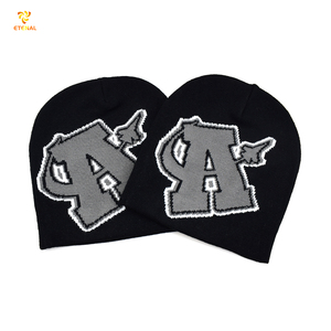 Bán Buôn Thời Trang Phố Slouch Đan Beanie Hat Tùy Chỉnh Nhãn Màu Đen Jacquard Logo Dot Cung Ngụy Trang Thể Thao Biểu Tượng Tùy Chỉnh - Product Image 1