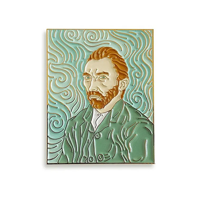 Van Gogh Bức Chân Dung Đêm Đầy Sao Hoa Hướng Dương <span class=keywords><strong>Sơn</strong></span> Tùy Chỉnh Mềm Men Ve Áo Nhà Sản Xuất Pin