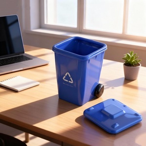 Mini poubelle en forme <span class=keywords><strong>de</strong></span> <span class=keywords><strong>tasse</strong></span> avec couvercle et cuillère, joli bac à déchets pour café, lait ou <span class=keywords><strong>thé</strong></span>, cadeau amusant pour le bureau, style recyclage, vaisselle. - Product Image 5
