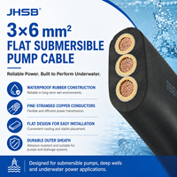 Cable Sumergible Plano de Bajo Voltaje HUAQI JHS 3x6 450V 3*6mm, 3 Núcleos, Conductor de Cobre/Cobre Estañado, Aislamiento de Goma