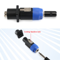Adaptateur de connecteur Speakon mâle vers 6.35mm femelle 1/4 TS avec convertisseur Twist Lock pour haut-parleur amplificateur haut-parleurs