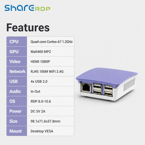 Sharerdp FL200S A7 1.2GHz Quad Core ABS 32bit 1080P Thin <span class=keywords><strong>Client</strong></span> PC a Risparmio Energetico per Condivisione e Calcolo Cloud, Terminale per Linux - Product Image 3