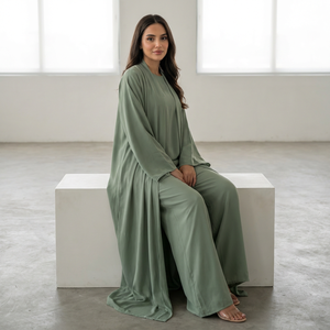 Custom Design Muslim <b>Abaya</b> Dress Set Suitable Muslim Women Daily <b>Prayer</b> Activities Dress Set Warm Windproof Robe Open <b>Abaya</b> - Product Image 1