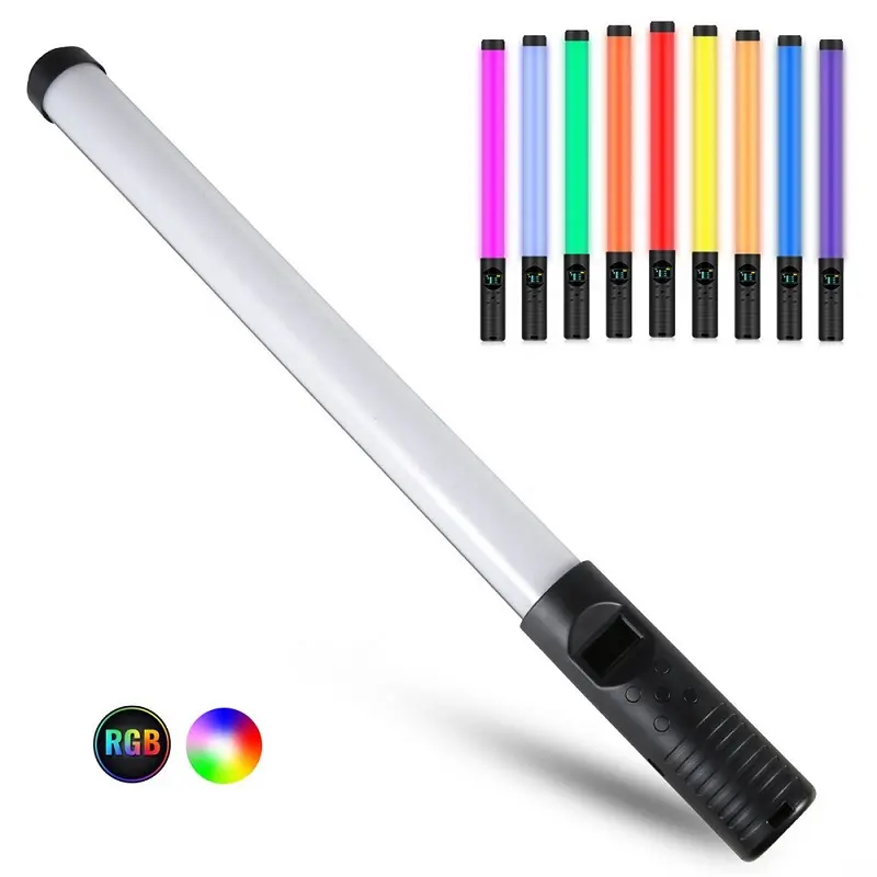 Tongkat lampu Led fotografi warna-warni, tongkat pipa Video langsung, tongkat fotografi genggam 360 portabel isi ulang Usb