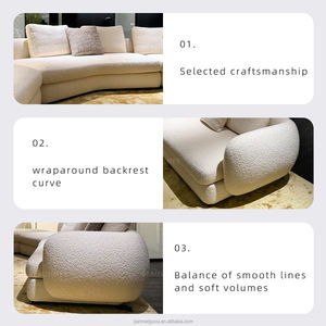 Sofá de Saint-Germain <span class=keywords><strong>para</strong></span> el hogar, sofá de rendimiento angular curvo con sistema modular, juego de sofás de tela Boucle - Product Image 5