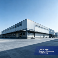 Bâtiment d'entrepôt/atelier moderne en structure acier sur mesure |   Entrepôt de stockage préfabriqué en acier léger pour usage industriel