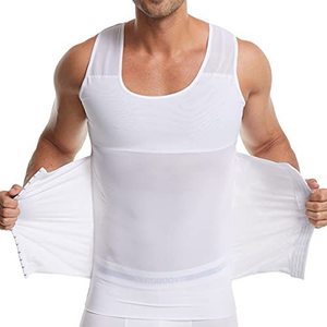 Gilet Modellante da <span class=keywords><strong>Uomo</strong></span> con 3 File di Gancetti, Contenitivo Addominale a Compressione, Canotta per Dimagrimento e Correzione Posturale - Product Image 4