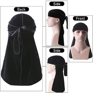 Commercio all'ingrosso di modo multicolore velluto designer doorag durag bandana della sciarpa <span class=keywords><strong>per</strong></span> i <span class=keywords><strong>capelli</strong></span> - Product Image 6