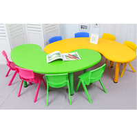 Ensemble de meubles en plastique pour enfants, avec table demi-lune, bureau d'étude, d'intérieur, pour pépinière, maternelle, pour la maison