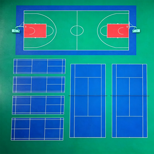 Dalles de sol en PVC antidérapantes, absorbant les chocs, écologiques, pour intérieur et extérieur, tapis de pickleball, multisports, bleu, rose, gris, violet - Product Image 1