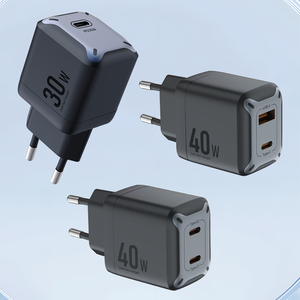 High Quality US/EU/UK Dual Port 35W USB <b>C</b> Fast Gan Wall Charger with QC3.0/PD for Mobile Phones - Product Image 3