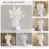 Grand ensemble de fleurs en papier crépon pour toile de fond de scène de mariage, décoration d'événements, accessoires de photographie et vitrine