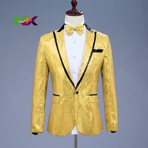 Erkek Takım Elbise Ceket Düğün Sahne Şarkıcı Kostümü (Papyon Dahil) Payet Tek Düğmeli Elbise Blazer 2022 Yeni Gece Kulübü Balo - Product Image 4