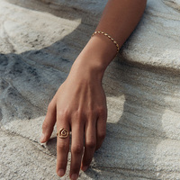 Bracelet en argent sterling avec perles de disque audacieuses plaqué or 18 carats, accessoires de mode pour femmes personnalisés