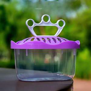 Boîte de transport pour animaux de compagnie en plastique transparent à motif de couronne de style moderne, pour tortues et petits poissons rouges écologiques - Product Image 3