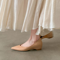 Chaussures compensées en cuir véritable pour femmes, style coréen, à enfiler, respirantes, tendance, semelle intermédiaire en bois, antidérapantes