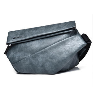 Intage-Bolso de pecho informal Crazy Horse de cuero para hombre, bandolera cruzada lateral, resistente al agua - Product Image 5