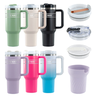 Tasse à eau en acier inoxydable écologique de 40oz en vrac avec poignée et botte en silicone, nouvelle arrivée, gobelet personnalisé, vente en gros