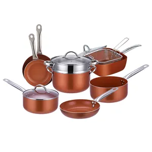 colli Cooper Cookware Set Aluminum Cookware Set Non-Stick Ceramic Coating with Stainless Steel Handle