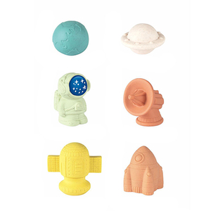 Baby Montessori Cognitive Bath <strong>Toy</strong> Space Theme Stacking <strong>Toy</strong> Floats <strong>Bathtubs</strong> Children Wheat Straw Material Soft PVC Non-Porous - Product Image 3