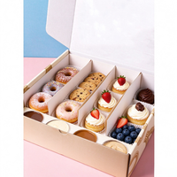 Boîte à pâtisserie personnalisée à compartiments multiples, boîte cadeau en carton divisée pour churros, beignets, desserts avec porte-sauce