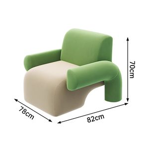 Fauteuil d'appoint moderne en tissu courbé pour salon, idéal pour hôtel, appartement, balcon - Product Image 6