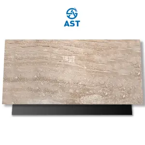 AST ODM/OEM Marmor-mármol de color crema de alta calidad con vena de Río, azulejos de mármol Beige para suelo