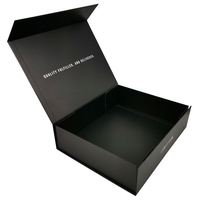 Boîte cadeau magnétique noire personnalisée grand format avec couvercle, rigide, pliable, pour vêtements (T-shirt, robe, sweat à capuche)