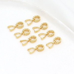 14k gold-plated, color-preserving copper coin clasp pendant, melon seed clasp, necklace clasp, earring beaded <b>clip</b> DIY - Product Image 1