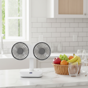 Ventilateur portable mini USB rechargeable blanc en plastique pas cher pour la maison et le bureau – Offre spéciale ! - Product Image 4