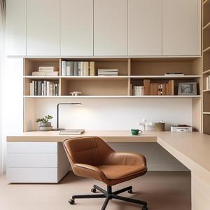 <span class=keywords><strong>Bureau</strong></span> d'étude et bibliothèque murale en mélamine écologique sur mesure - Product Image 4