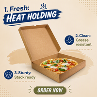 Boîtes à pizza en papier kraft de haute qualité APP 12x12x1,9 pouces pour pizzas maison, gâteaux, biscuits et travaux manuels