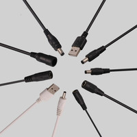 Câble USB mâle vers femelle DC 55*21, 1 pièce, avec interrupteur